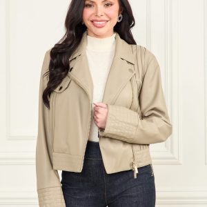 Faux-Leather Moto Jacket