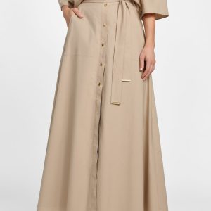 Pat Belted Maxi Skirt