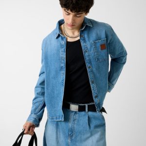 Oversize fit denim shirt