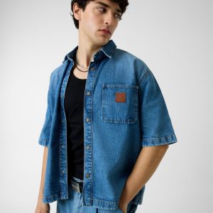 Oversize fit denim shirt
