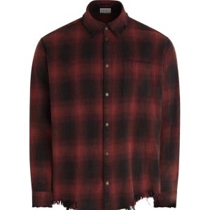 distressed flannel shirt