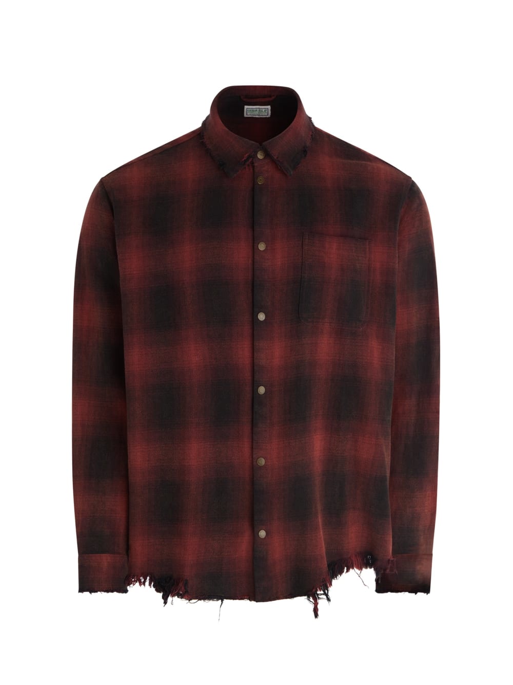 distressed flannel shirt