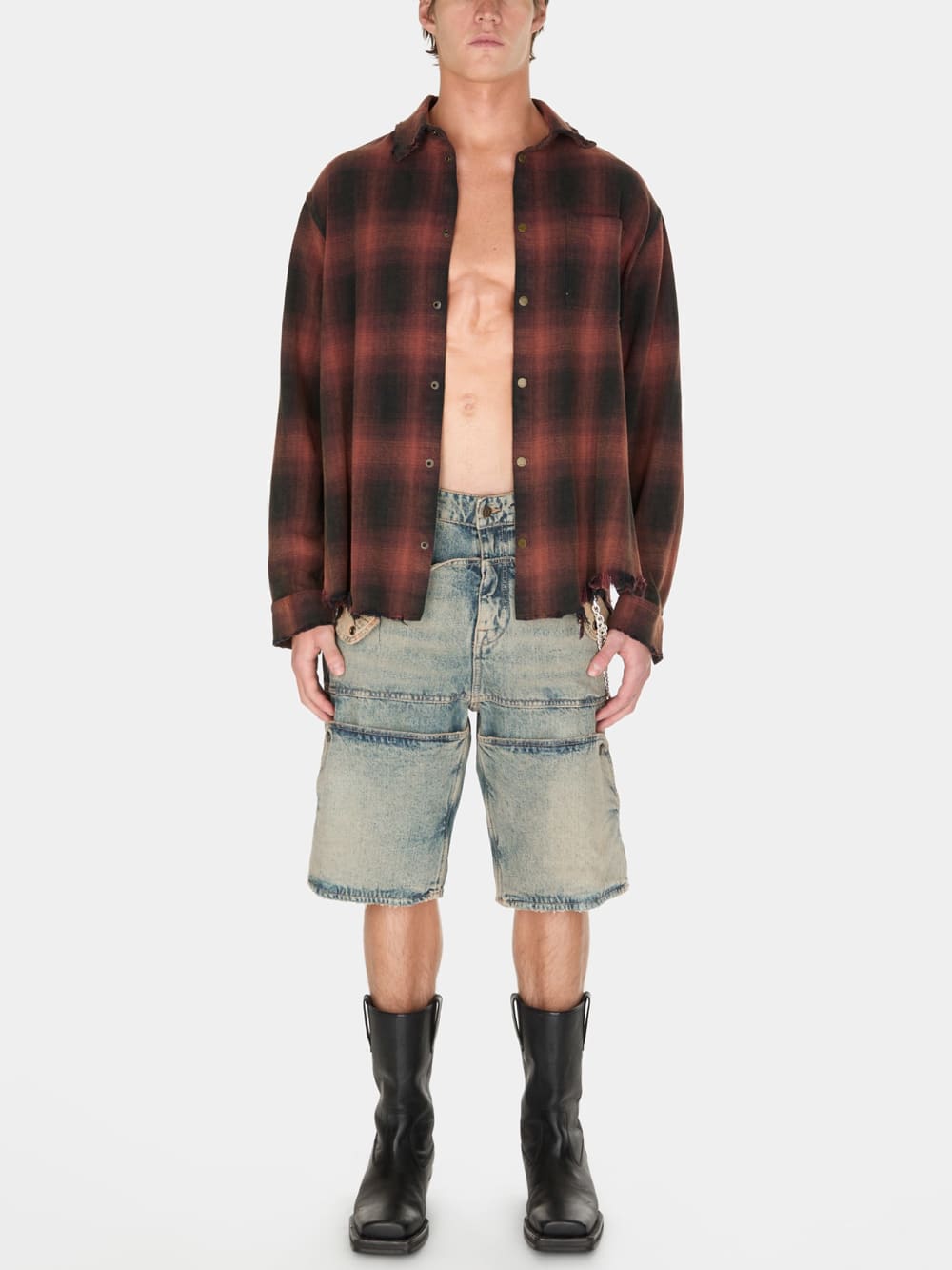 distressed flannel shirt - Image 2