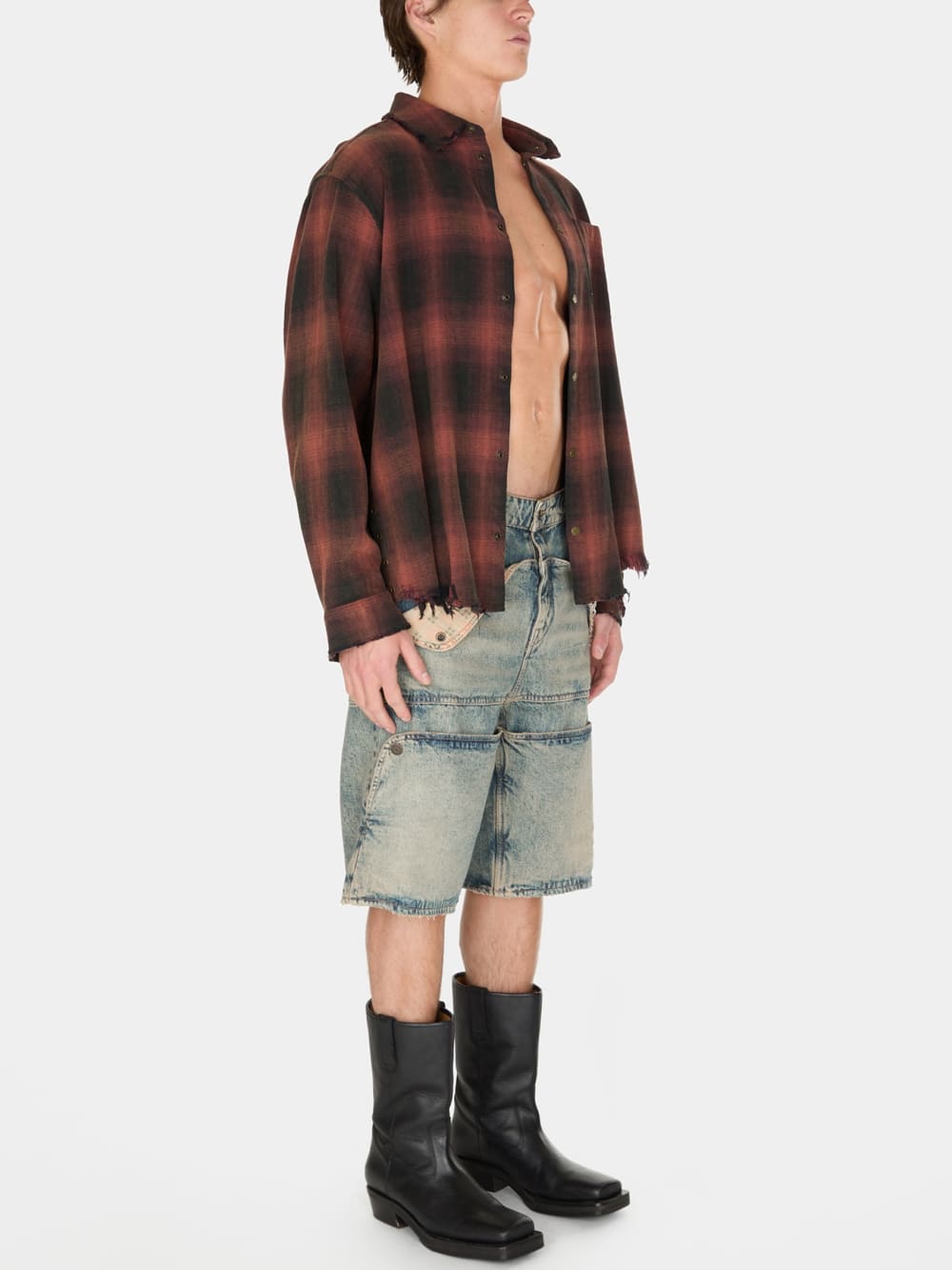 distressed flannel shirt - Image 3
