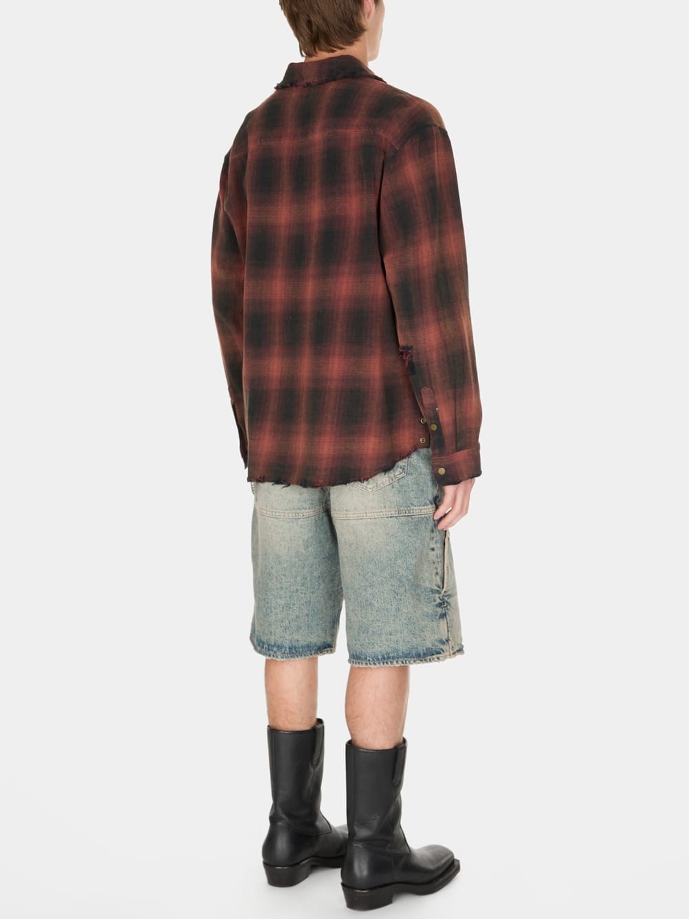 distressed flannel shirt - Image 4