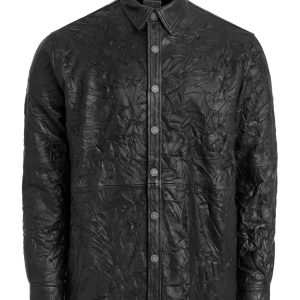 crinkle leather shirt