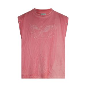 washed graphic muscle tank