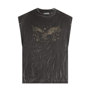 washed graphic muscle tank