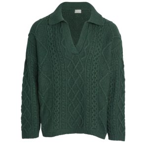 cable knit crewneck sweater
