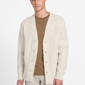 Eco Jeffry Cable-Stitch Cardigan Sweater