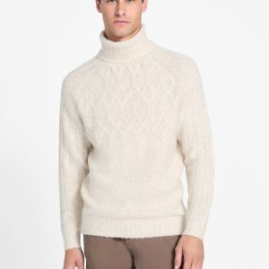 Eco Jemmy Turtleneck Mixed-Stitch Sweater
