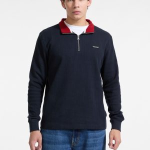 Ribbed Quarter Zip Pullover