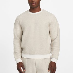 Crewneck Scuba Wool-Blend Melange Sweater