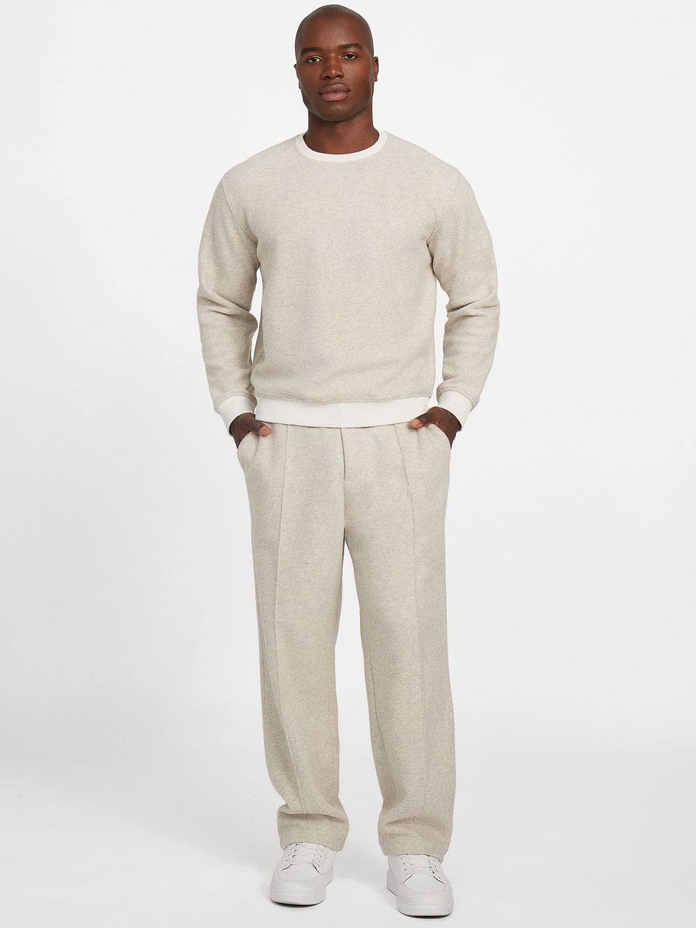 Crewneck Scuba Wool-Blend Melange Sweater - Image 2