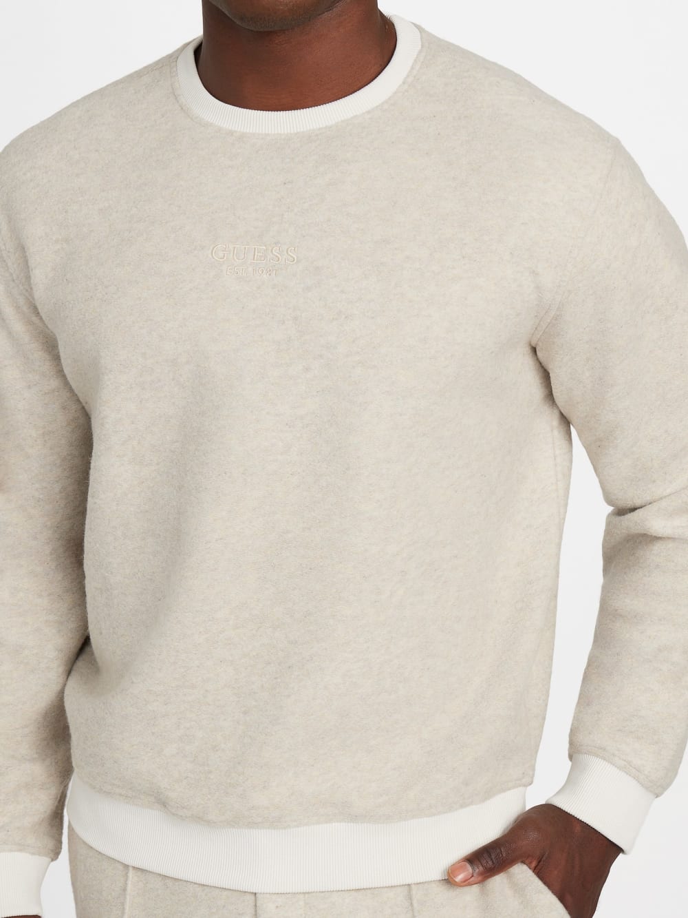 Crewneck Scuba Wool-Blend Melange Sweater - Image 3