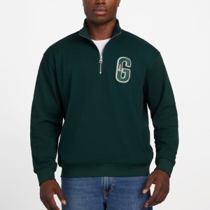 Eco Harris Twill Zip Mock Neck Sweater