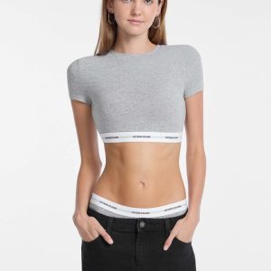 Logo band cropped top