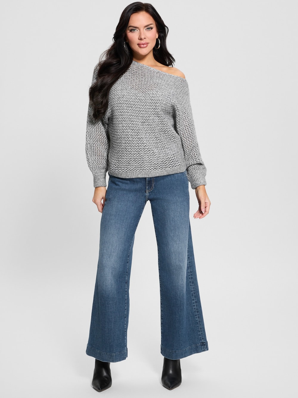 Poa Metallic Off-Shoulder Sweater - Image 2