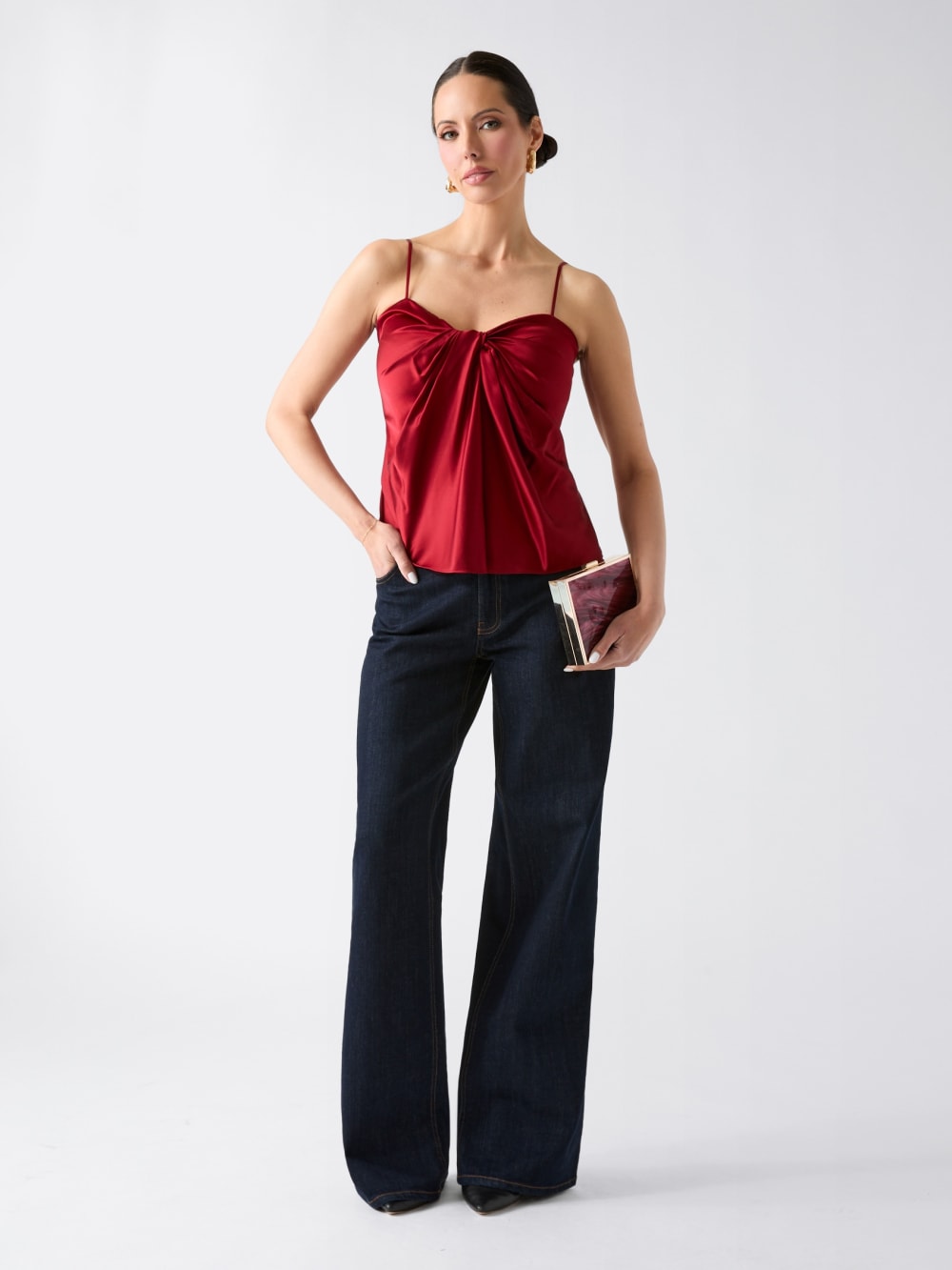 Aretha Satin Twisted Top - Image 2