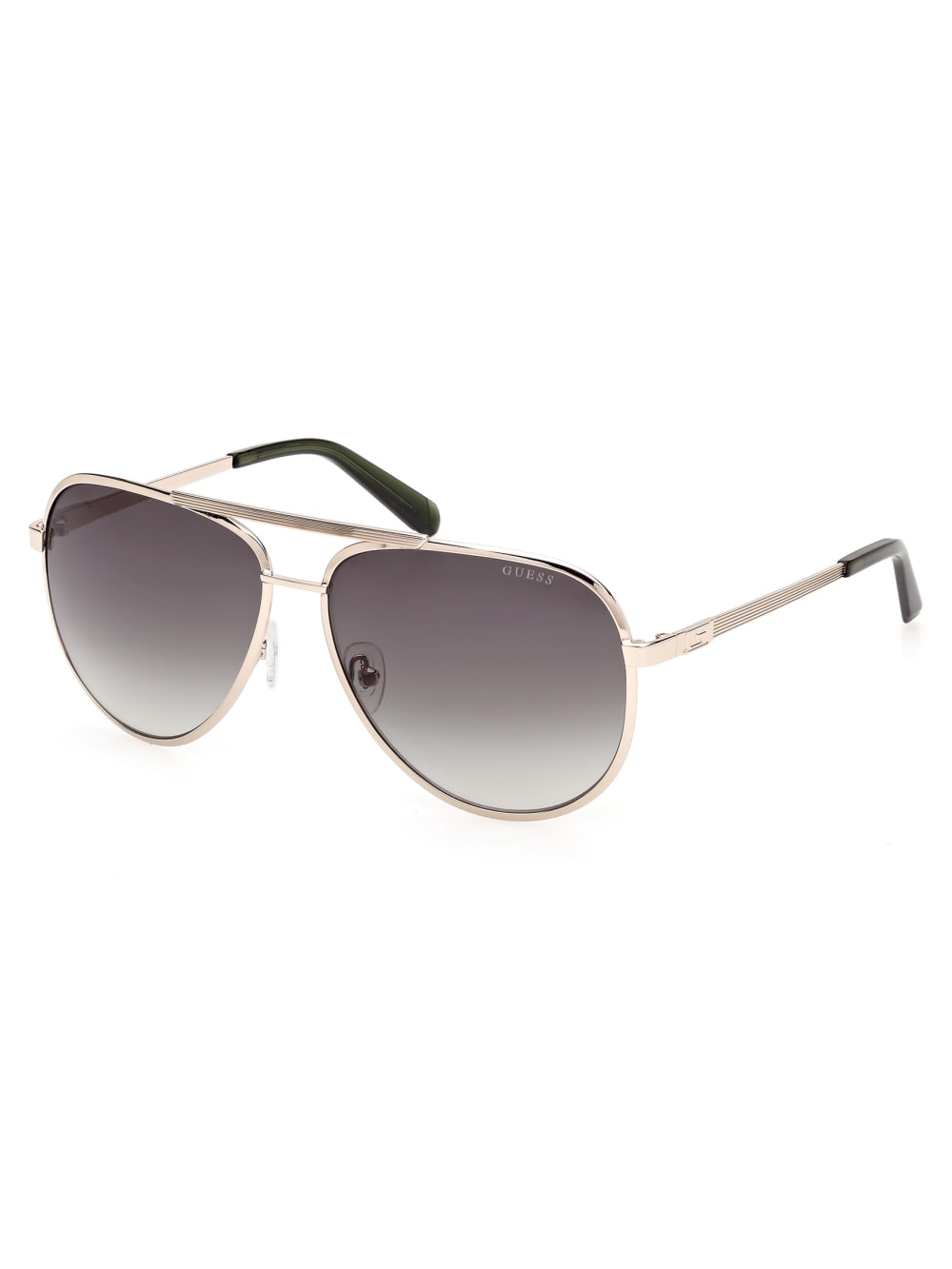 Aviator Striped Metal Sunglasses - Image 2