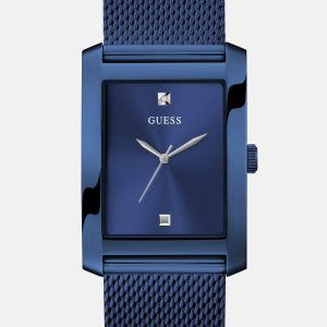 Blue Mesh Analog Watch