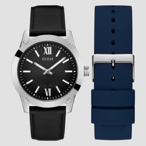 Crescent Silver-Tone Silicon Analog Watch