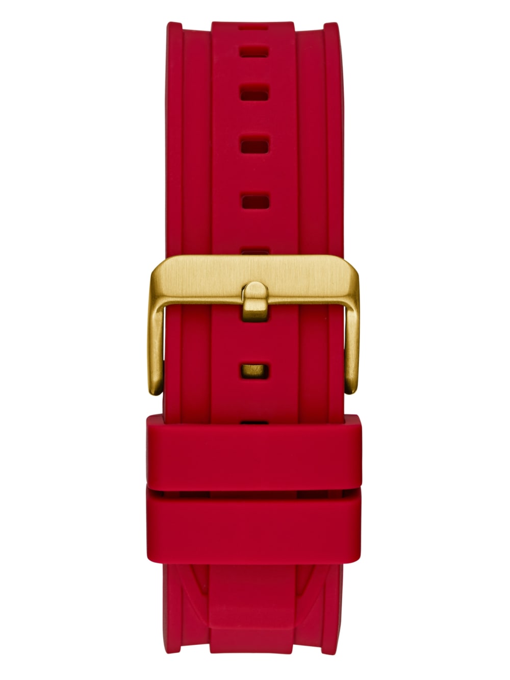 Gold-Tone and Red Silicon Multifunction Watch - Image 3