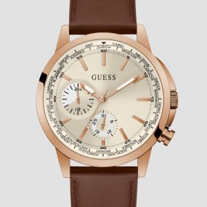 Brown Leather Multifunction Watch