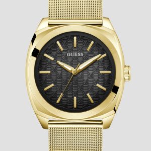 Gold-Tone Mesh Analog Watch