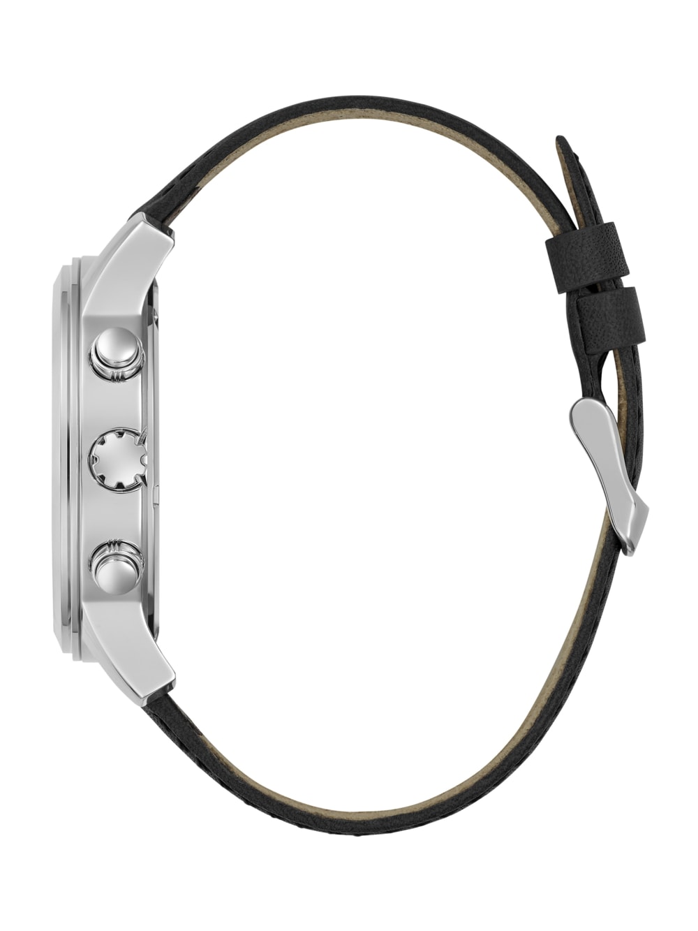 Silver-Tone Leather Multifunction Watch - Image 3