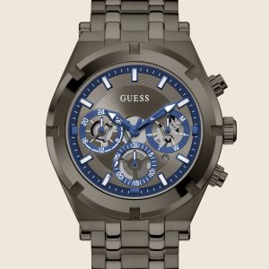 Dark Silver-Tone Multifunction Watch