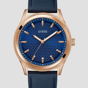 Two-Tone Leather Analog Watch