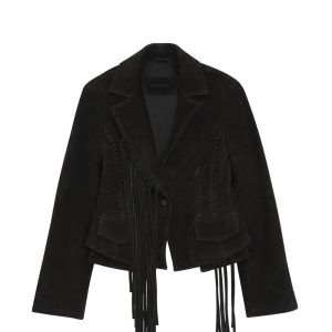 Black Suede Fringe Jacket