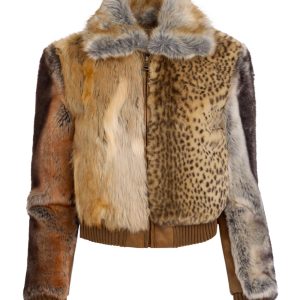 faux-fur patchwork jacket