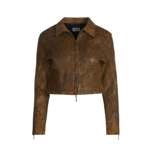 crackle denim jacket