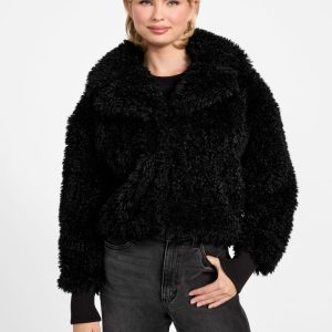 Flavie Teddy Faux-Fur Cropped Jacket
