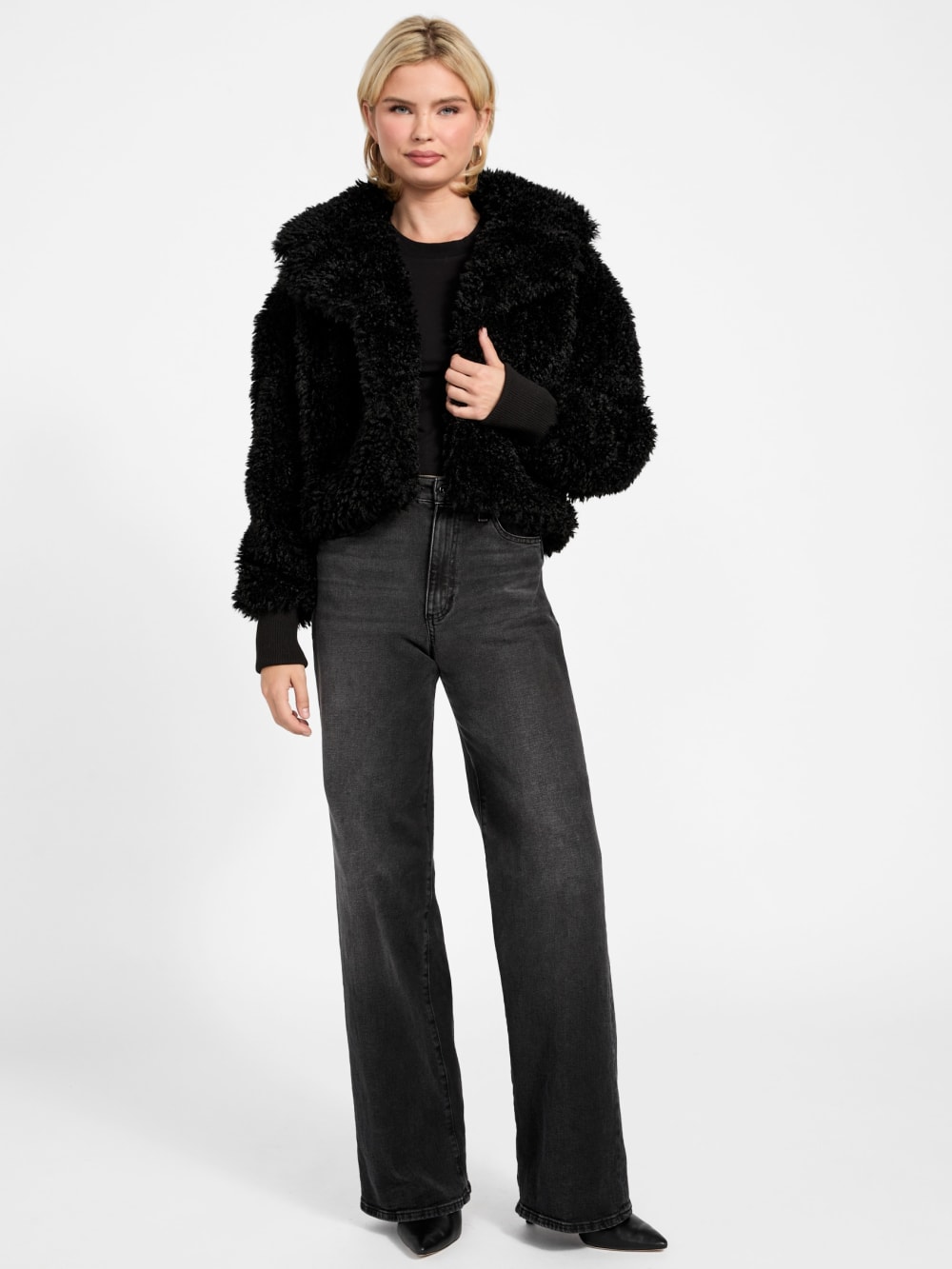 Flavie Teddy Faux-Fur Cropped Jacket - Image 2