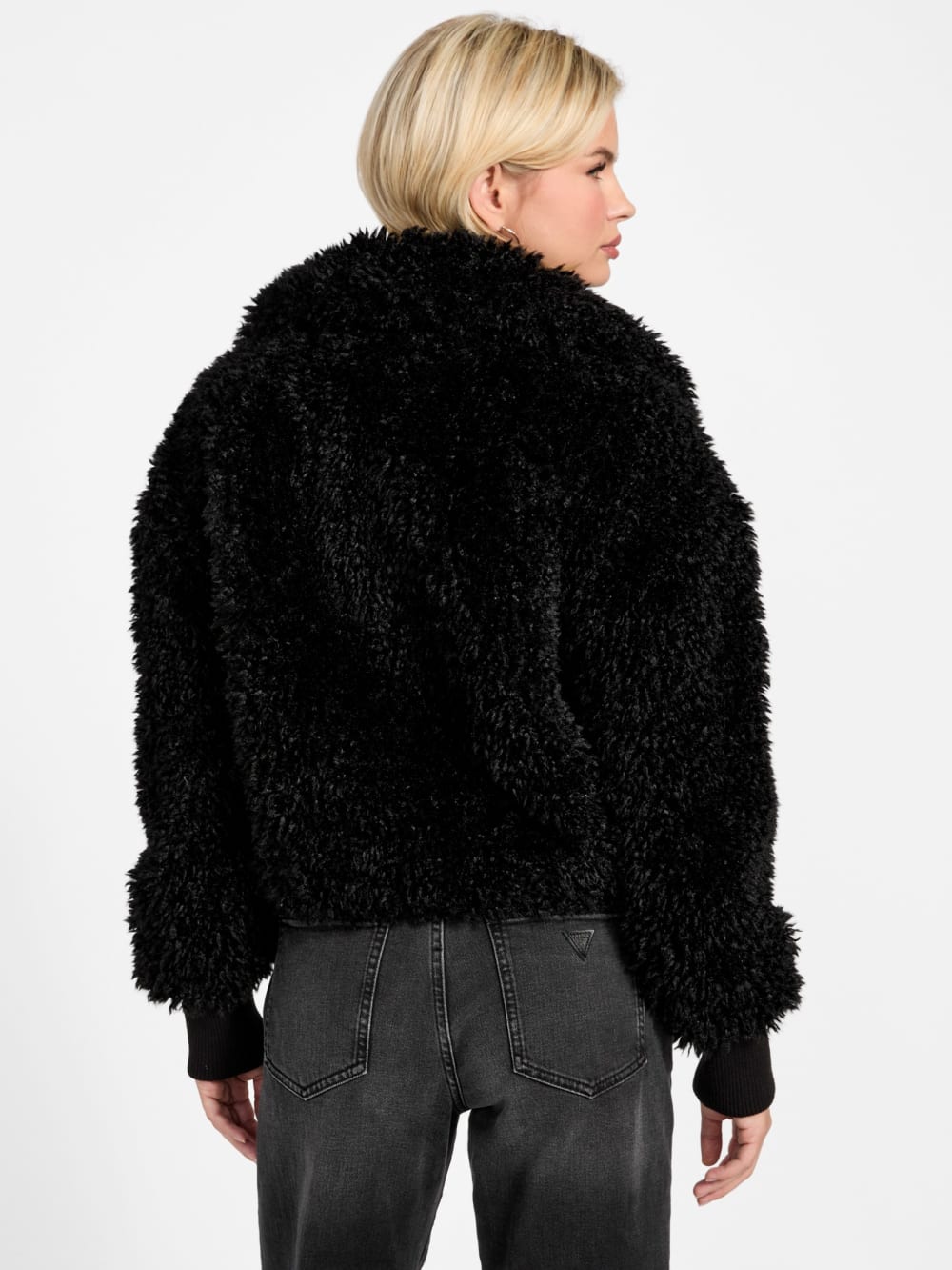 Flavie Teddy Faux-Fur Cropped Jacket - Image 4