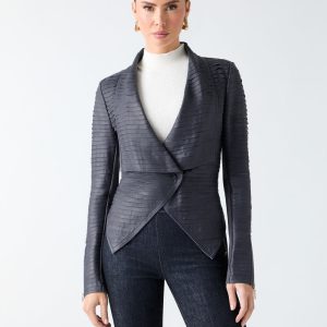 Shayna Drape Leather Jacket
