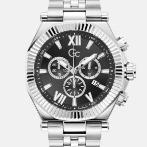 Gc Silver-Tone Chronograph Watch
