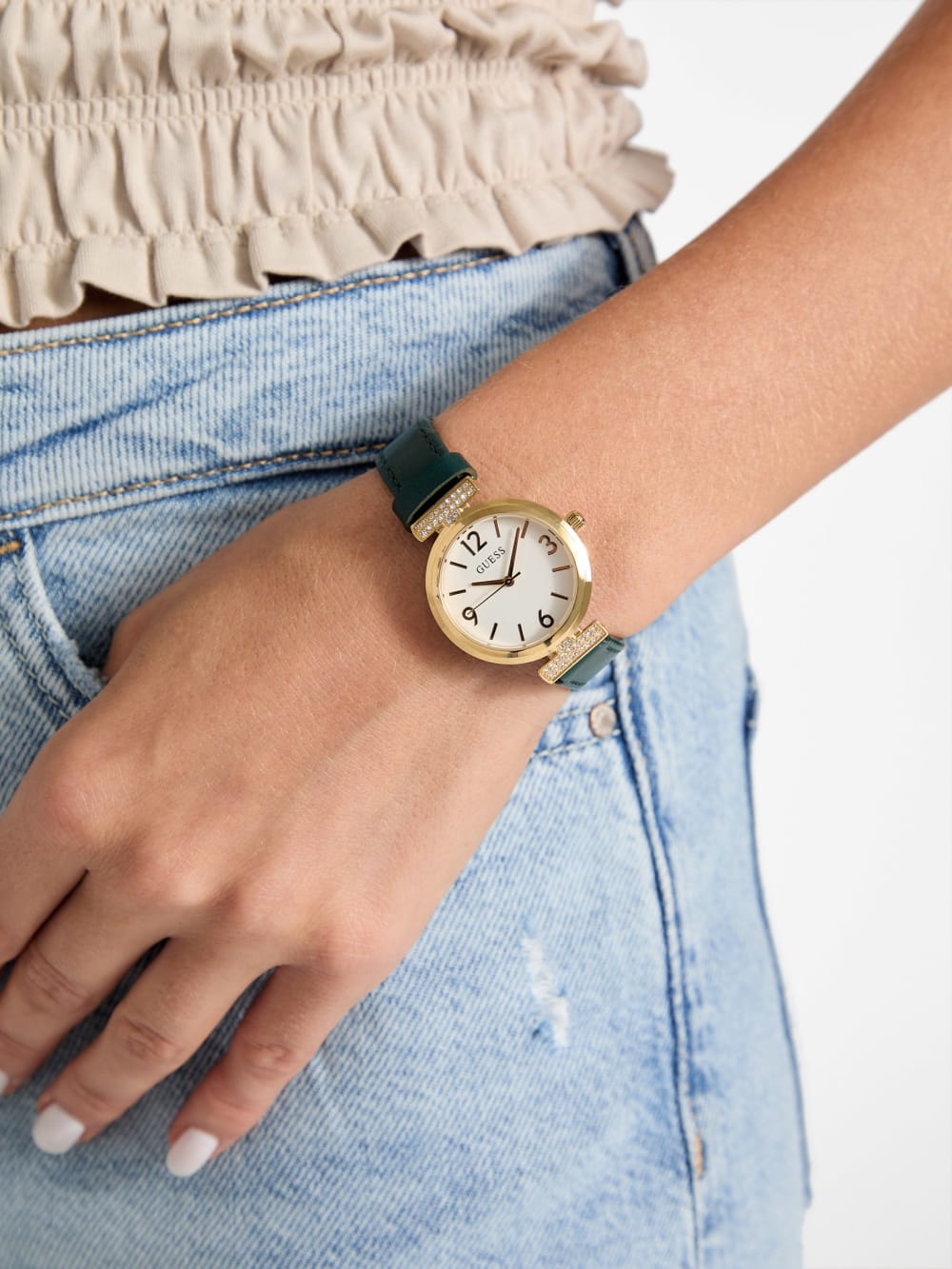 Gold-Tone and Leather Analog Watch - Image 2