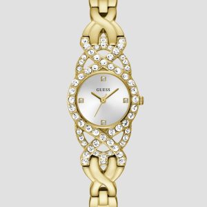 Gold-Tone Crystal Analog Watch