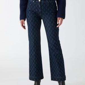 Bea Monogram Print Denim Pant