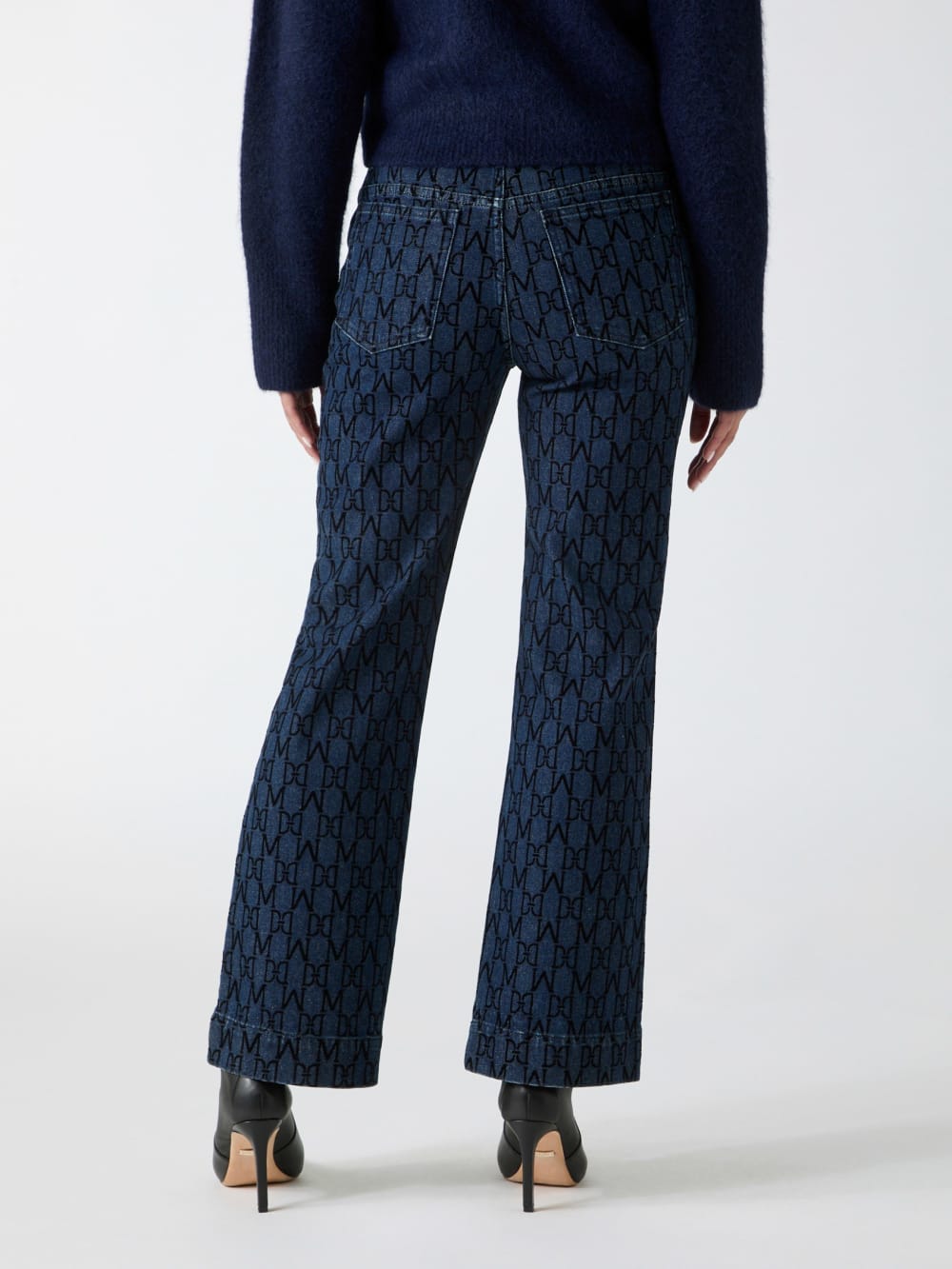 Bea Monogram Print Denim Pant - Image 4
