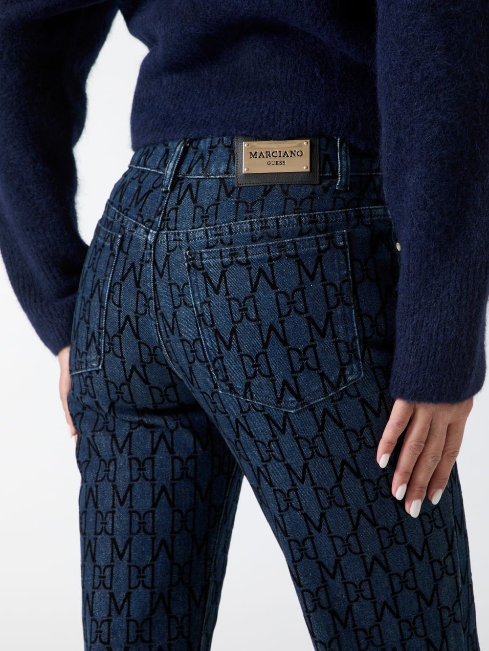 Bea Monogram Print Denim Pant - Image 5