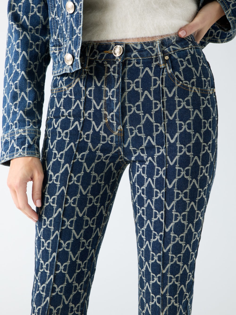 Bea Monogram Denim Pant - Image 3