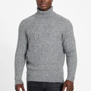 Eco Jemmy Turtleneck Mixed-Stitch Sweater