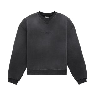 distressed logo crewneck