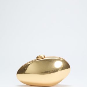Metallic Oval Clutch