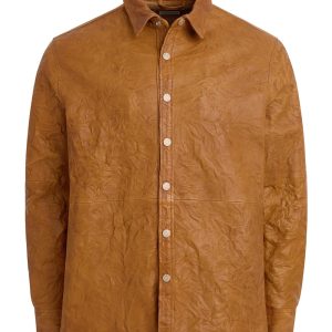 crinkle leather shirt